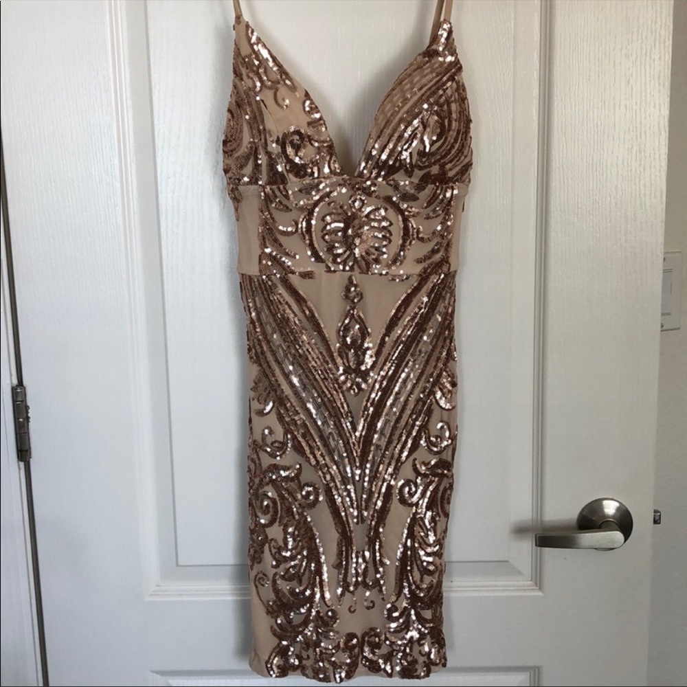 Rose Gold Sequin Dress